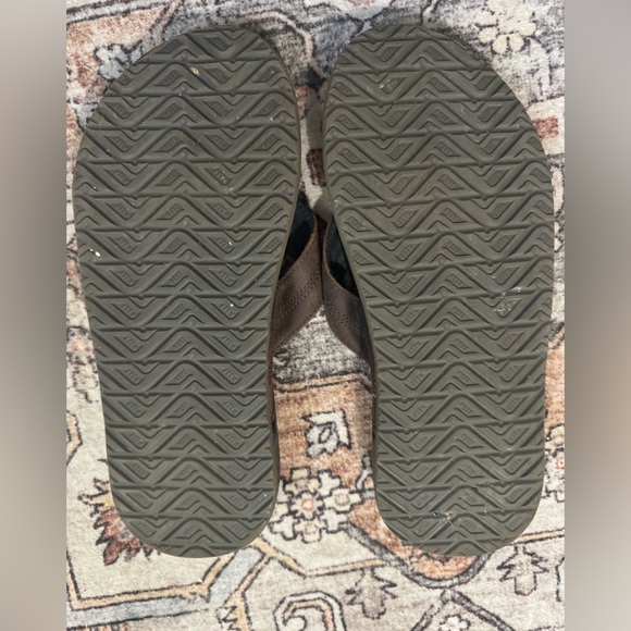 Reef Brown leather Flip Flops, men’s 8, women’s 10, EUC main image 4